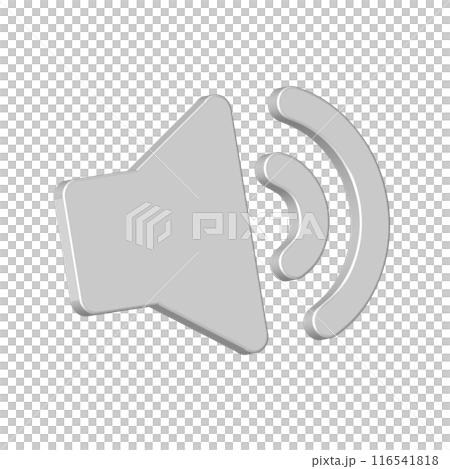 White 3d icon speaker volume audio symbol for element 116541818
