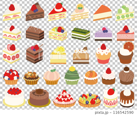Various kinds of cute cakes set 2 116542590