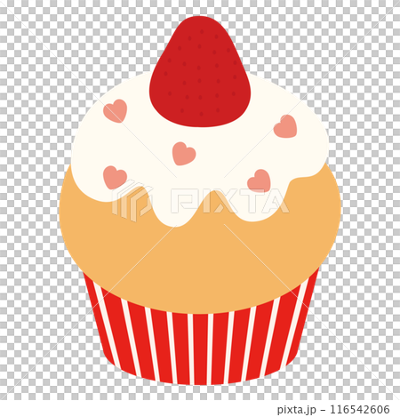 Simple and cute strawberry cupcakes 116542606