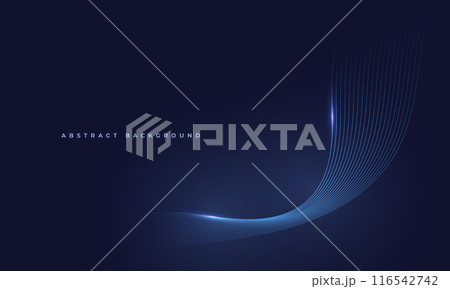 Abstract dark blue vector background with glowing blue wavy lines Abstract dark blue vector background with glowing blue wavy lines 116542742