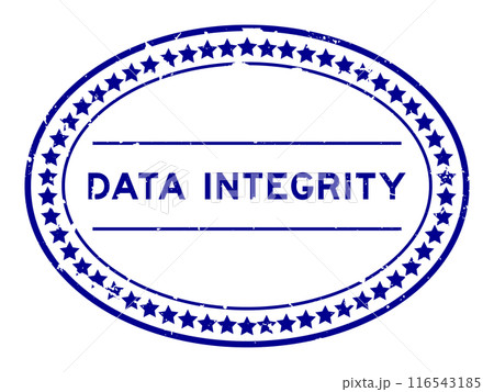 Grunge blue data integrity word oval rubber seal stamp on white background Grunge blue data integrity word oval rubber seal stamp on white background 116543185
