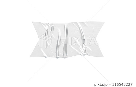 Blank white rectangle cut adhesive crumpled tape mockup, top view Blank white rectangle cut adhesive crumpled tape mockup, top view 116543227