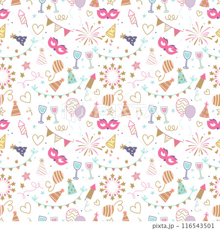 Party, holiday, birthday, new year, seamless pattern Party, holiday, birthday, new year, seamless pattern 116543501