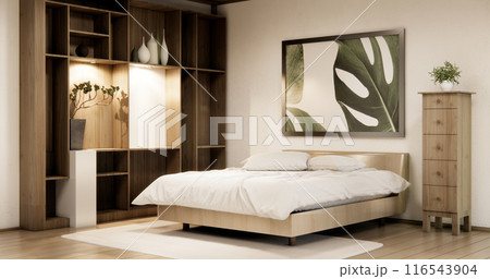 Modern Bedroom interior design with decoration room japan. Modern Bedroom interior design with decoration room japan. 116543904