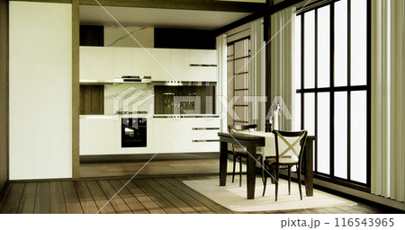 Kitchen room japanese style.3D rendering Kitchen room japanese style.3D rendering 116543965