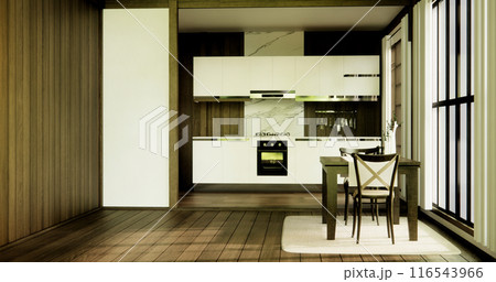 Kitchen room japanese style.3D rendering 116543966