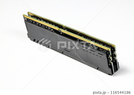 The couple of DDR4 memory, High performance DDR RAM module for computer server and workstation isolated on white background. 116544186