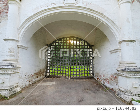 Arch ancient door of Back gate of Izmailovo estate. Arch ancient door of Back gate of Izmailovo estate. 116544382