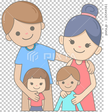 Kid pastel hand drawn cute and colorful happy Diverse family Kid pastel hand drawn cute and colorful happy Diverse family 116544561
