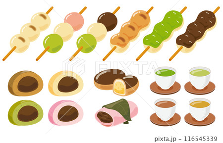 いろいろな和菓子のイラストセット 116545339