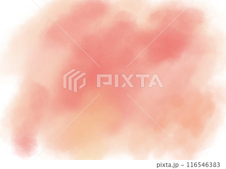 ピンク色の桃のような水彩の滲み背景イラスト 116546383