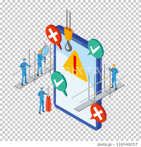 スマートフォン修理のイメージイラスト スマートフォン修理のイメージイラスト 116548257