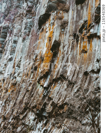 カーブした岩肌 116548369