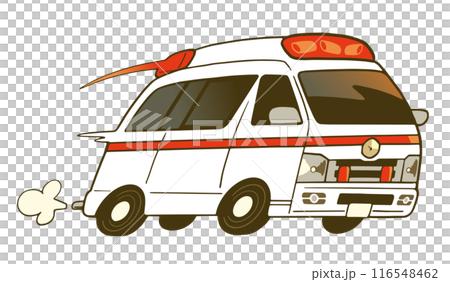 Illustration material of an ambulance in a hurry Illustration material of an ambulance in a hurry 116548462
