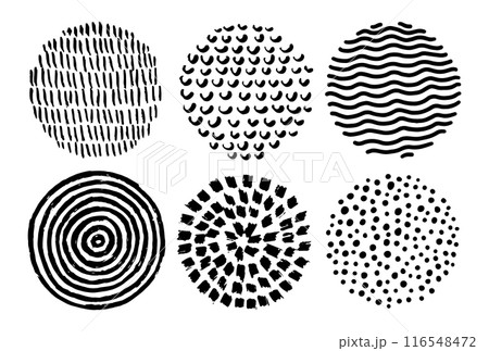 Hand drawn circles. Round abstract black backgrounds or patterns. Line sketch trendy set. Hand drawn Hand drawn circles. Round abstract black backgrounds or patterns. Line sketch trendy set. Hand drawn 116548472