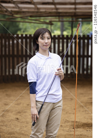 馬のお世話をする女性 馬のお世話をする女性 116548546