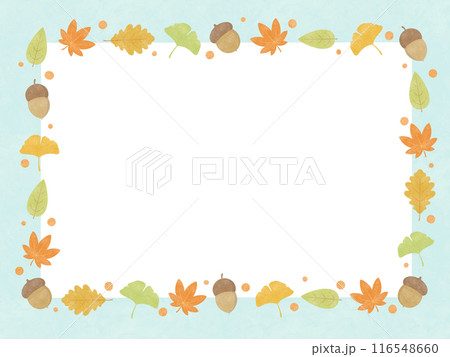 秋の四角フレーム 水色 116548660