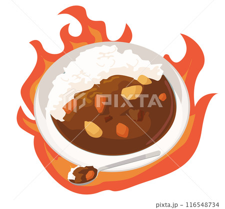 炎に燃えるカレーライス 116548734
