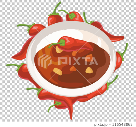 唐辛子山盛りの激辛カレーライス 唐辛子山盛りの激辛カレーライス 116548865