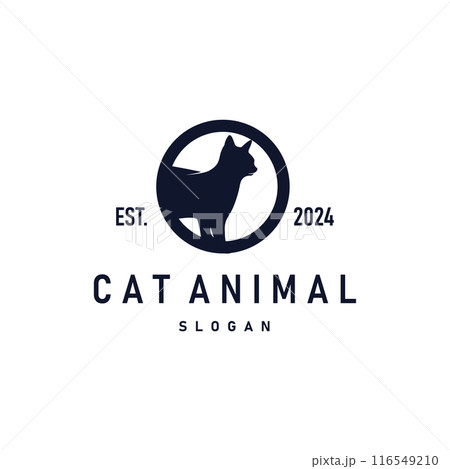 simple black silhouette design pet cat logo animal care template illustration simple black silhouette design pet cat logo animal care template illustration 116549210
