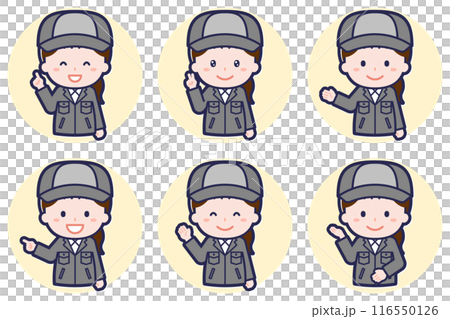 Female factory worker pose set_03 116550126