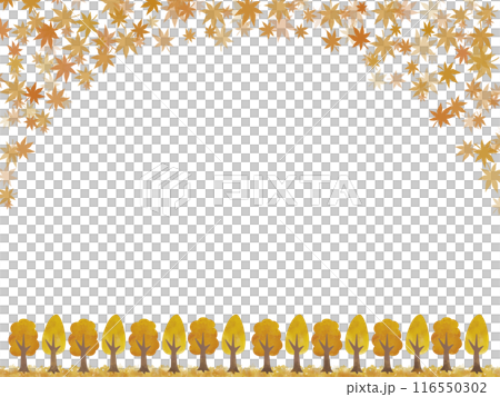 Watercolor style autumn tree frame material Watercolor style autumn tree frame material 116550302