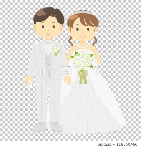 結婚式の男女のイラスト（洋装） 116550460