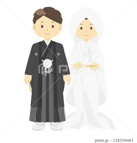 結婚式の男女のイラスト(和装) 結婚式の男女のイラスト(和装) 116550461