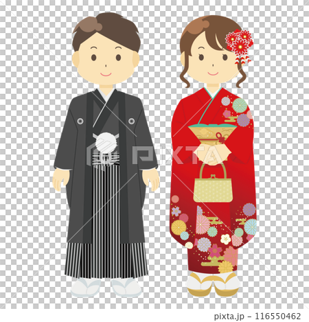 和装の男女のイラスト 116550462