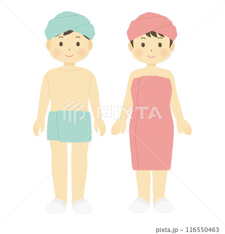 風呂上りの男女のイラスト 116550463
