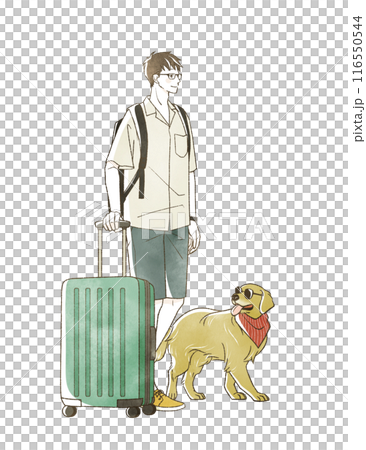 男人和狗在夏天旅行 116550544