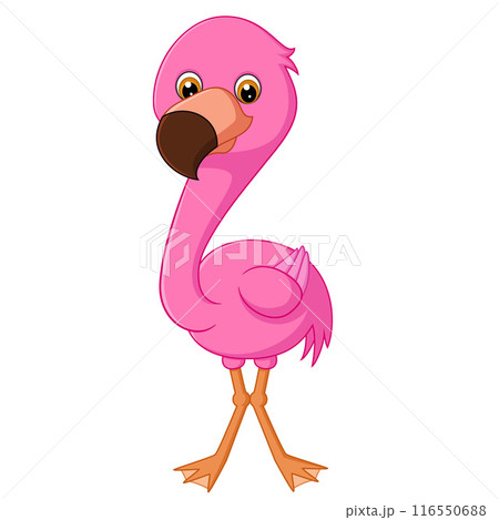Flamingo poses gracefully, showcasing elegance and stunning beauty of illustration Flamingo poses gracefully, showcasing elegance and stunning beauty of illustration 116550688