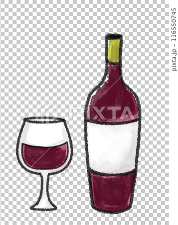 酒瓶與玻璃手繪插畫 酒瓶與玻璃手繪插畫 116550745