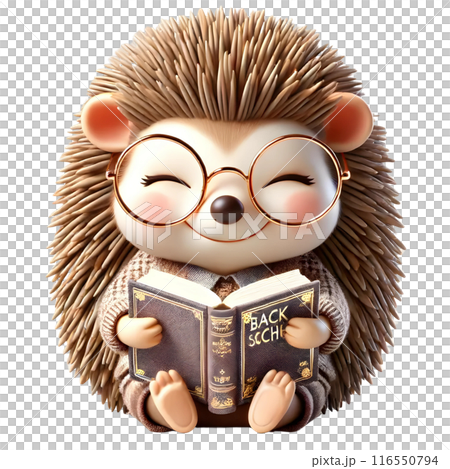 3d hedgehog with book 116550794