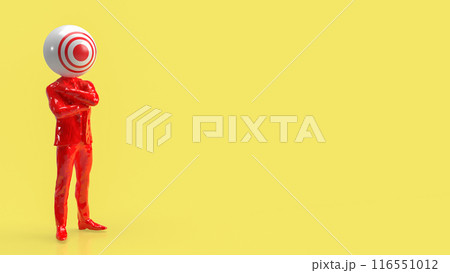 The Business man and target symbol head 3d rendering. The Business man and target symbol head 3d rendering. 116551012