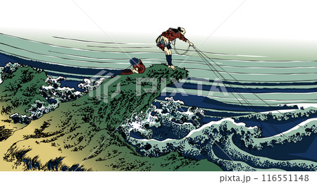 浮世絵　鵜飼い　その3	 116551148