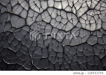 Black metallic wall adorned with abstract striped vein textures, offering modern and stylish backdrop, Generative AI 116551754