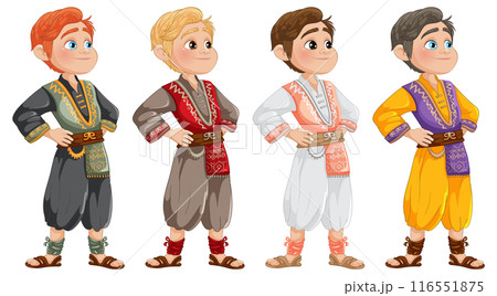 Traditional Attire Cartoon Characters Traditional Attire Cartoon Characters 116551875