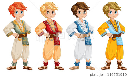 Traditional Boys in Colorful Attire Traditional Boys in Colorful Attire 116551910