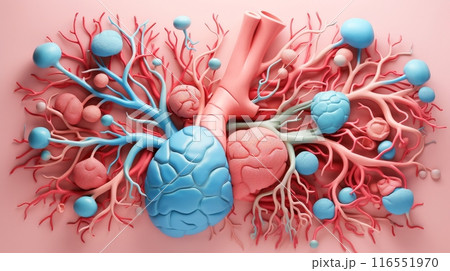 Abstract human internal organs, Anatomy, Medical education concept, Generative AI 116551970