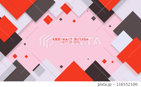 様々な四角と点線で組み合わせた幾何学的な背景素材 116552100
