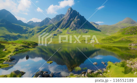 Beautiful mountain landscape with nature background, Generative AI 116552189