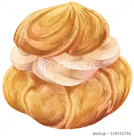Profiterole in pixel art style 116552738