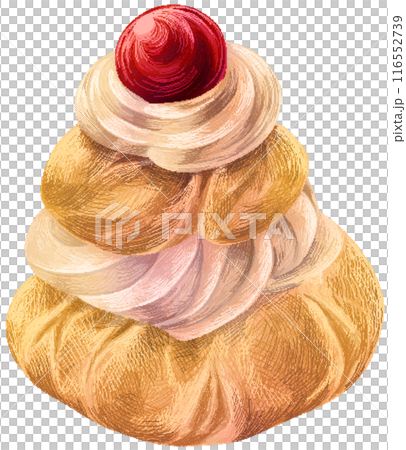 Profiterole in pixel art style 116552739