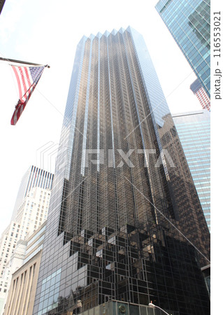 New York City, city view, skyscrapers, looking up. Trump tower 116553021