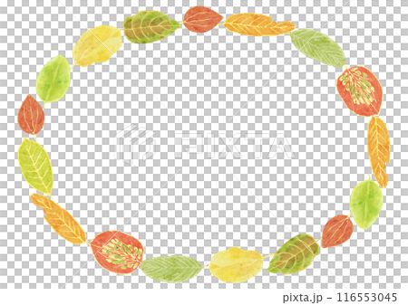 Interesting pattern of fallen leaves frame 2 - watercolor touch Interesting pattern of fallen leaves frame 2 - watercolor touch 116553045