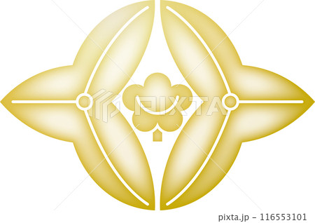 家紋 木瓜沢瀉【金色】 家紋 木瓜沢瀉【金色】 116553101