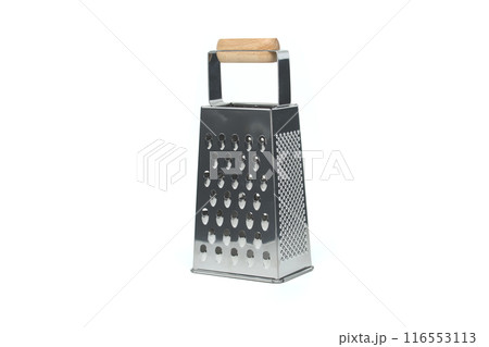 Stainless four sided box grater for kitchen isolated on white background 116553113