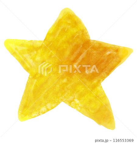 手描きの水彩テクスチャ　星 116553369