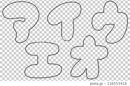 Loose and simple katakana set "Aiueo" round version line drawing 116553418